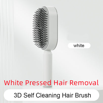 Self Cleaning Hair Brush for Women One-Key Cleaning Hair Loss Airbag Massage Scalp Comb Anti-Static Hairbrush