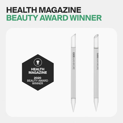 Premium Clear Glass Cuticle Stick with Leather Sleeve - Ethically Crafted in the Czech Republic - Multi-Functional Cuticle Pusher, Remover, Callous & Dry Skin Fingertip File, Nail Shaper