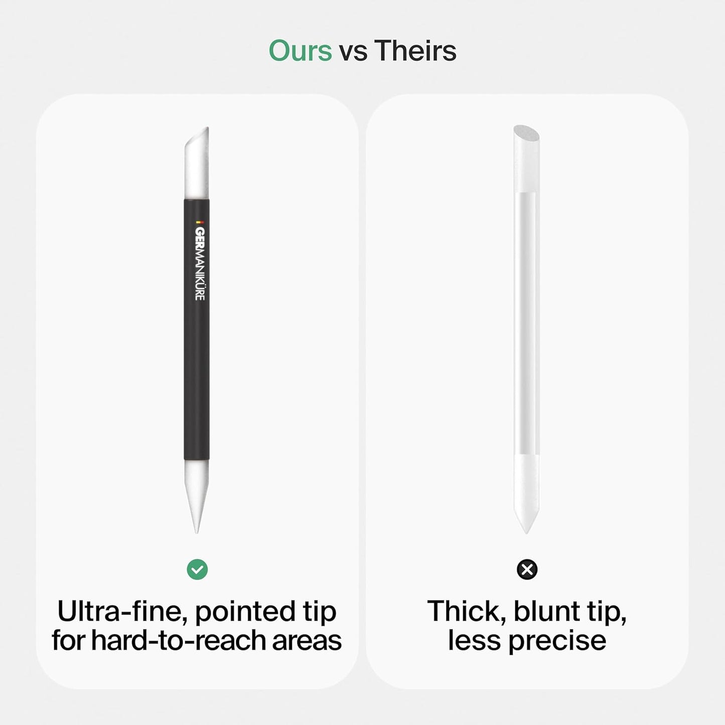 Premium Clear Glass Cuticle Stick with Leather Sleeve - Ethically Crafted in the Czech Republic - Multi-Functional Cuticle Pusher, Remover, Callous & Dry Skin Fingertip File, Nail Shaper