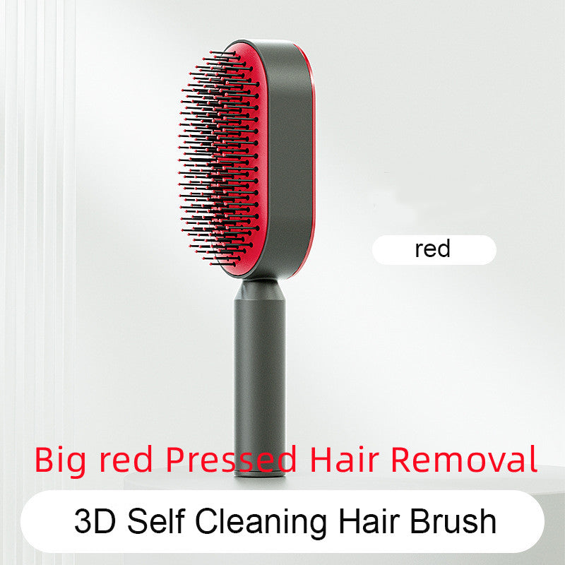Self Cleaning Hair Brush for Women One-Key Cleaning Hair Loss Airbag Massage Scalp Comb Anti-Static Hairbrush