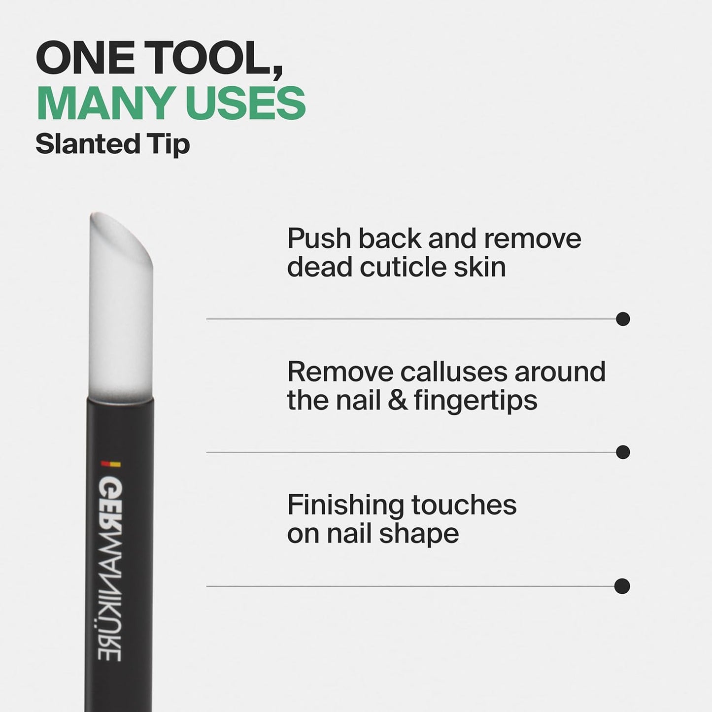 Premium Clear Glass Cuticle Stick with Leather Sleeve - Ethically Crafted in the Czech Republic - Multi-Functional Cuticle Pusher, Remover, Callous & Dry Skin Fingertip File, Nail Shaper