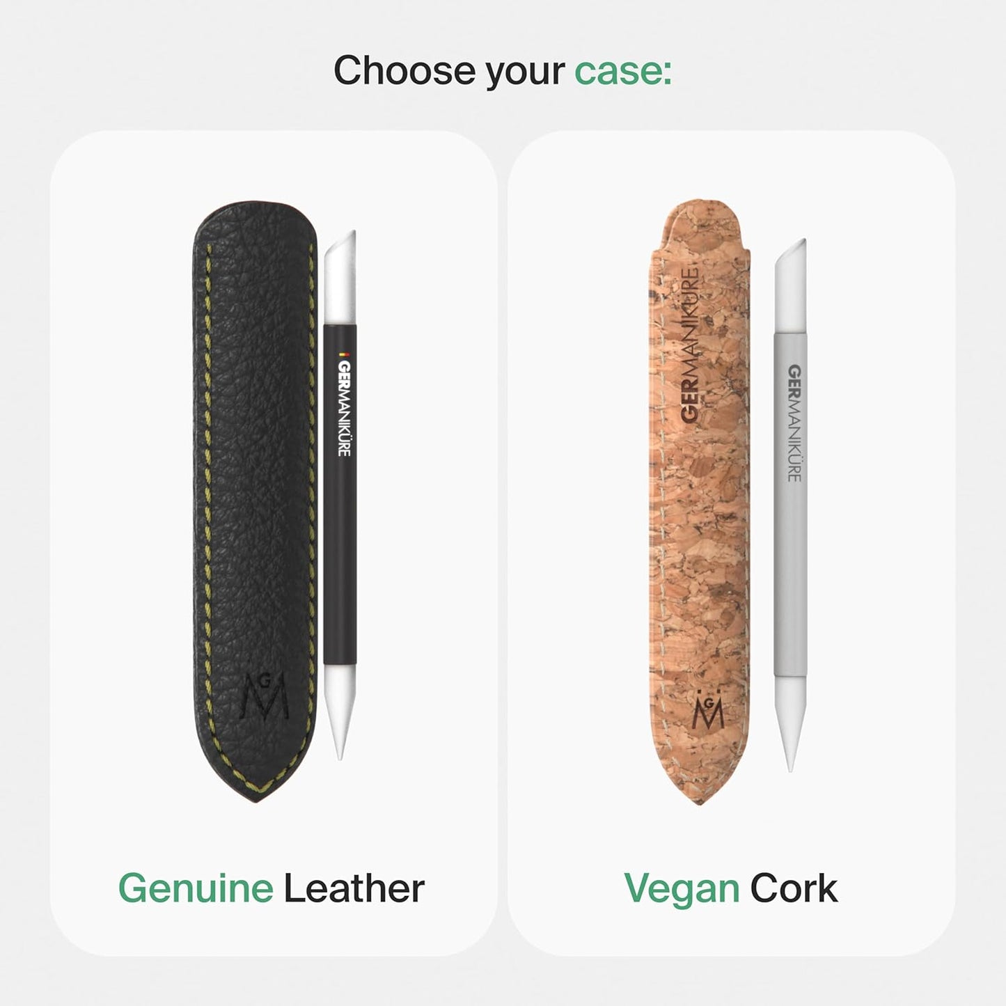 Premium Clear Glass Cuticle Stick with Leather Sleeve - Ethically Crafted in the Czech Republic - Multi-Functional Cuticle Pusher, Remover, Callous & Dry Skin Fingertip File, Nail Shaper