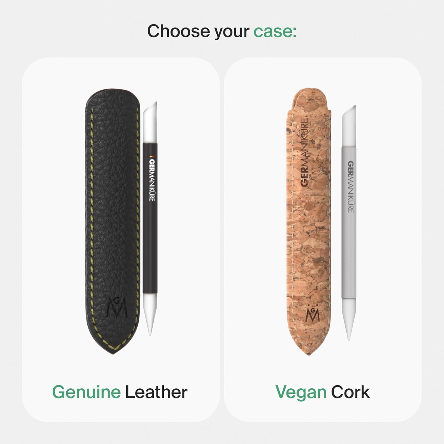 Premium Clear Glass Cuticle Stick with Leather Sleeve - Ethically Crafted in the Czech Republic - Multi-Functional Cuticle Pusher, Remover, Callous & Dry Skin Fingertip File, Nail Shaper